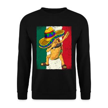 Dabbing Mexican Taco Cinco De Mayo - Unisex Sweatshirt - black - Front - Alina (178cm) & Michal (187cm)