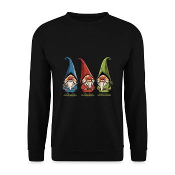 Gartenzwerge - Unisex Pullover - Schwarz - Vorne - Alina (178cm) & Michal (187cm)