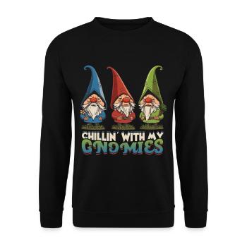 Jardin Gnome Jardin - Sweat-shirt Unisexe - noir - Devant - Alina (178cm) & Michal (187cm)