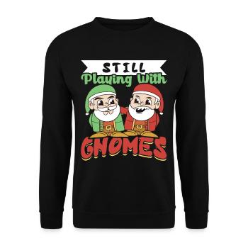 Garden Gnome Garden - Unisex Sweatshirt - black - Front - Alina (178cm) & Michal (187cm)