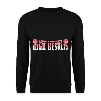 Gym Training Design for Low Impact Workout - Unisex Sweatshirt - black - Front - Alina (178cm) & Michal (187cm)