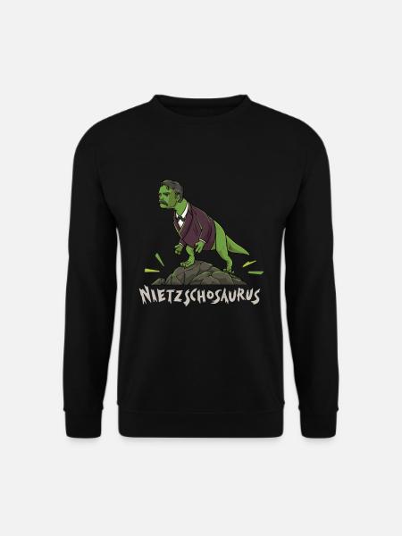 Nietzsche T-Rex Dinosaurier Design für einen - Unisex Pullover - Schwarz
