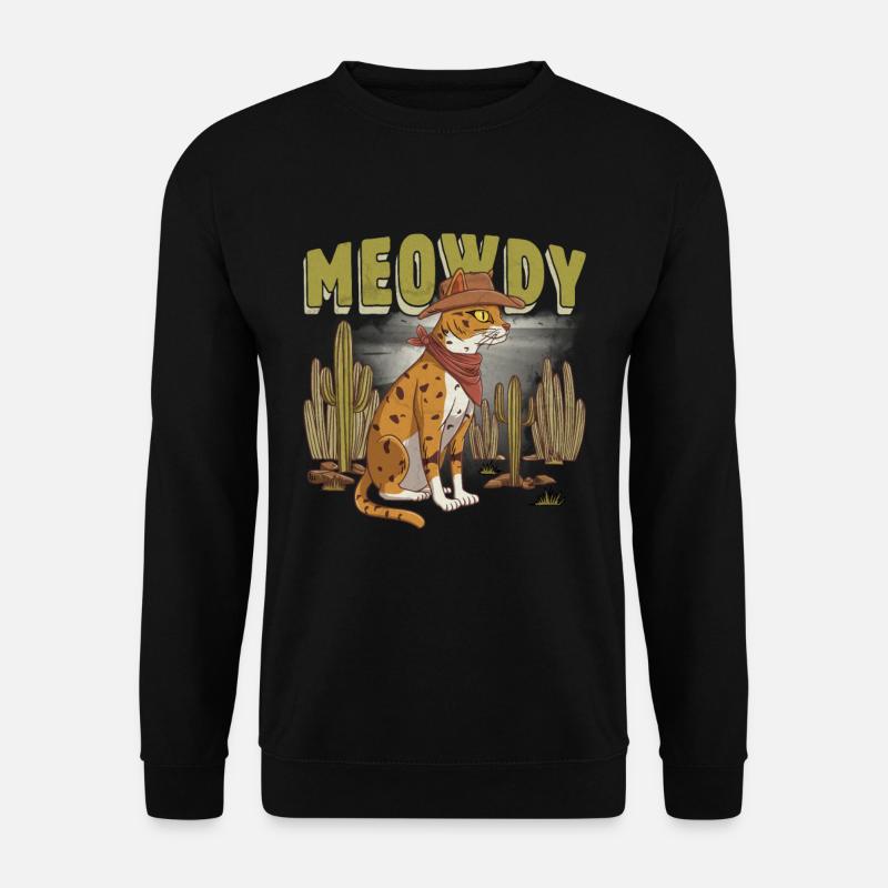 Katze Design Meowdy Katze - Unisex Pullover - Schwarz
