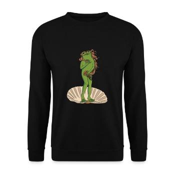 Botticelli painting Birth of Venus Design for - Unisex Sweatshirt - black - Front - Alina (178cm) & Michal (187cm)