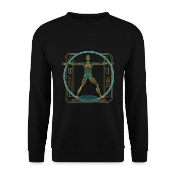 Roboter Design für einen Roboteringenieur - Unisex Pullover - Schwarz - Vorne - Alina (178cm) & Michal (187cm)