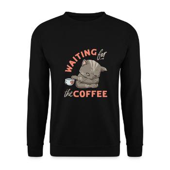 Conception de chat de café pour un accro au café - Sweat-shirt Unisexe - noir - Devant - Alina (178cm) & Michal (187cm)