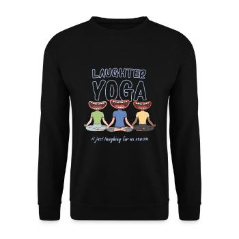 Laughter meditation design for a laughter yoga workout - Unisex Sweatshirt - black - Front - Alina (178cm) & Michal (187cm)