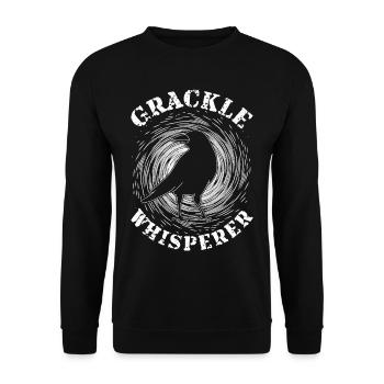 Blackbird Grackle Whisperer Design pour les ornithologues amateurs - Sweat-shirt Unisexe - noir - Devant - Alina (178cm) & Michal (187cm)