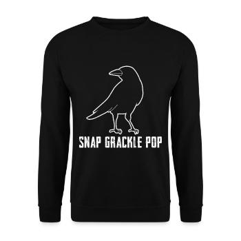 Amsel Snap Grackle Pop Design für Vogelbeobachter - Unisex Pullover - Schwarz - Vorne - Alina (178cm) & Michal (187cm)