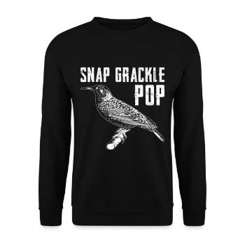 Amsel Snap Grackle Pop Design für Vogelbeobachter - Unisex Pullover - Schwarz - Vorne - Alina (178cm) & Michal (187cm)