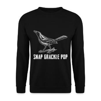 Amsel Snap Grackle Pop Design für Vogelbeobachter - Unisex Pullover - Schwarz - Vorne - Alina (178cm) & Michal (187cm)