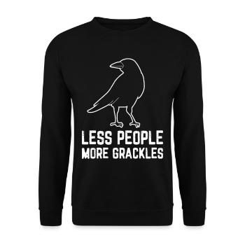 Blackbird Grackle Bird Design pour les ornithologues amateurs - Sweat-shirt Unisexe - noir - Devant - Alina (178cm) & Michal (187cm)
