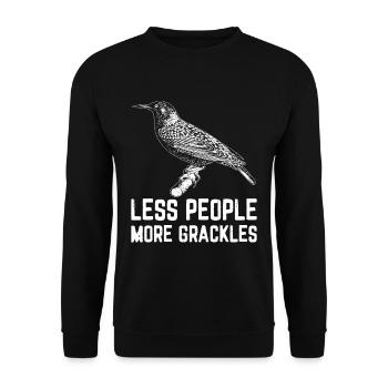 Blackbird Grackle Bird Design pour les ornithologues amateurs - Sweat-shirt Unisexe - noir - Devant - Alina (178cm) & Michal (187cm)
