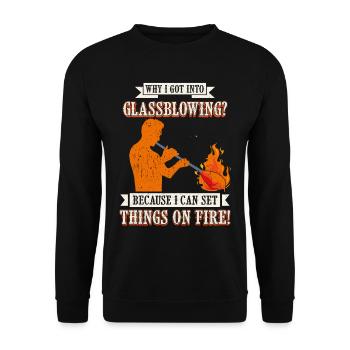 Handblown glass design for a glassblower - Unisex Sweatshirt - black - Front - Alina (178cm) & Michal (187cm)