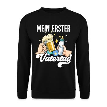 Mein Erster Vatertag - Unisex Pullover - Schwarz - Vorne - Alina (178cm) & Michal (187cm)