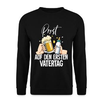 Erster Vatertag - Unisex Pullover - Schwarz - Vorne - Alina (178cm) & Michal (187cm)