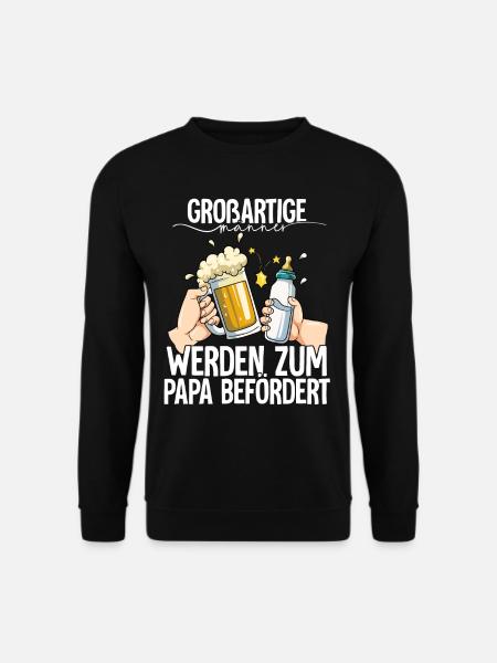 Großartige Männer Werden Zum Papa Befördert - Unisex Pullover - Schwarz