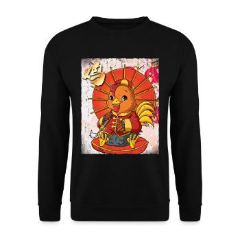 Jahr Des Hahns Mondneujahrsfest Chinesisches - Unisex Pullover - Schwarz - Vorne - Alina (178cm) & Michal (187cm)