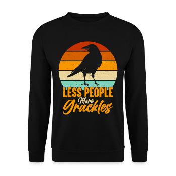 Blackbird Grackle Bird Design pour les ornithologues amateurs - Sweat-shirt Unisexe - noir - Devant - Alina (178cm) & Michal (187cm)