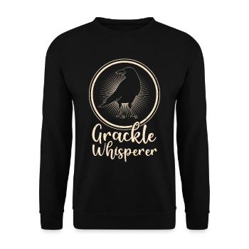 Blackbird Grackle Bird Design pour les ornithologues amateurs - Sweat-shirt Unisexe - noir - Devant - Alina (178cm) & Michal (187cm)