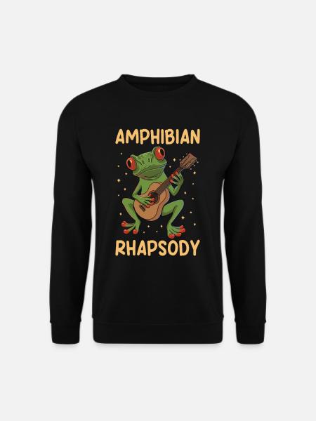 Rotaugen Frosch Gitarre Amphibian Rhapsody - Unisex Pullover - Schwarz