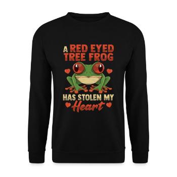 Conception d’amour de grenouille aux yeux rouges pour un fan de grenouille - Sweat-shirt Unisexe - noir - Devant - Alina (178cm) & Michal (187cm)