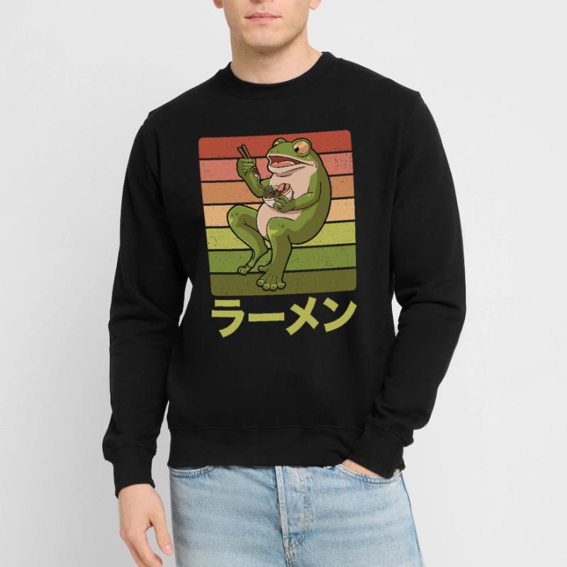 Toad frog eats ramen soup Design for a Unisex Sweatshirt