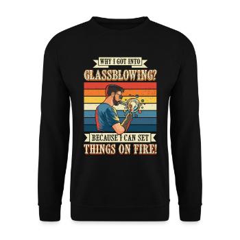 Handblown glass design for a glassblower - Unisex Sweatshirt - black - Front - Alina (178cm) & Michal (187cm)