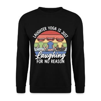 Laughter Meditation Design for a Laughter Yoga Training - Unisex Sweatshirt - black - Front - Alina (178cm) & Michal (187cm)