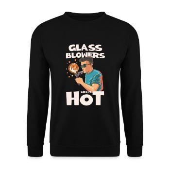 Handblown glass design for a glassblower - Unisex Sweatshirt - black - Front - Alina (178cm) & Michal (187cm)