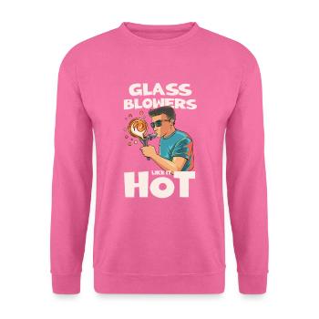 Conception en verre soufflé à la main pour souffleur de verre - Sweat-shirt Unisexe - rose - Devant