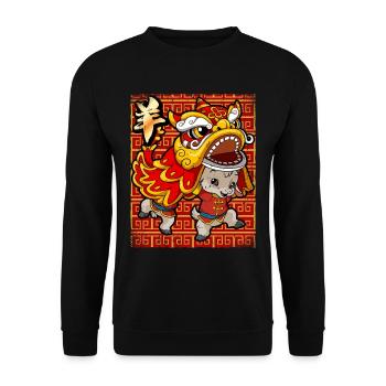 Année de la chèvre Nouvel An lunaire chinois - Sweat-shirt Unisexe - noir - Devant - Alina (178cm) & Michal (187cm)