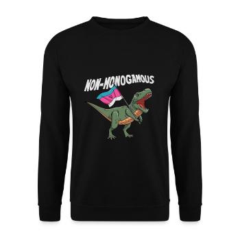 Dreiergruppe Nicht monogam Trex polyamorös - Unisex Pullover - Schwarz - Vorne - Alina (178cm) & Michal (187cm)