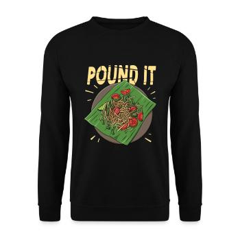 Som Tam Pfund Papaya-Salat - Unisex Pullover - Schwarz - Vorne - Alina (178cm) & Michal (187cm)