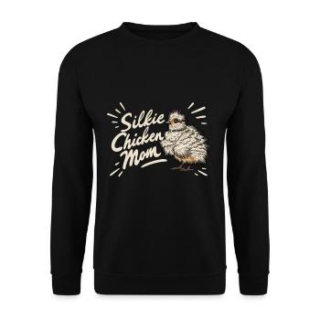 Silkie Chicken Mom Poulet chinois en soie - Sweat-shirt Unisexe - noir - Devant - Alina (178cm) & Michal (187cm)