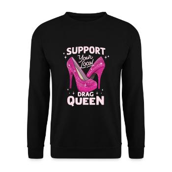 Soutenez votre drag queen Pride locale - Sweat-shirt Unisexe - noir - Devant - Alina (178cm) & Michal (187cm)