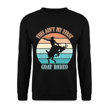 Ce n’est pas mon premier rodéo de chèvre Bronc Riding - Sweat-shirt Unisexe - noir - Devant - Alina (178cm) & Michal (187cm)