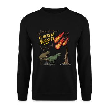 T-Rex Chicken Nuggets Graphique - Sweat-shirt Unisexe - noir - Devant - Alina (178cm) & Michal (187cm)
