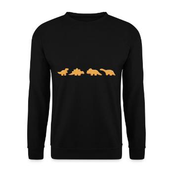 Dino Nuggets Grafik Chicken Nugget Lover - Unisex Pullover - Schwarz - Vorne - Alina (178cm) & Michal (187cm)