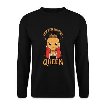 Chicken Nugget Queen Chicken Nugget Lover - Unisex Pullover - Schwarz - Vorne - Alina (178cm) & Michal (187cm)