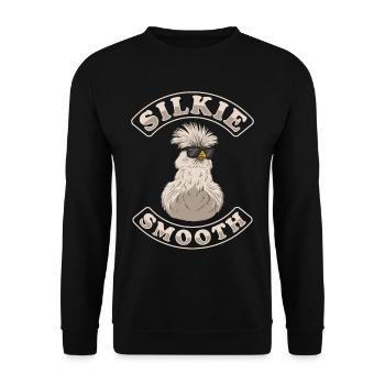 Silkie Smooth Chinese Silk Chicken - Unisex Sweatshirt - black - Front - Alina (178cm) & Michal (187cm)
