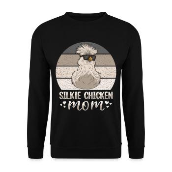 Silkie Chicken Mom Poulet chinois en soie - Sweat-shirt Unisexe - noir - Devant - Alina (178cm) & Michal (187cm)