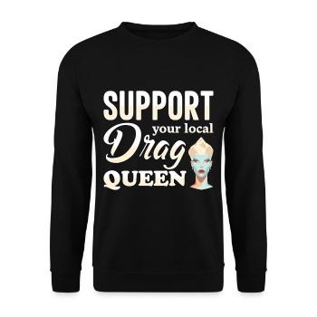 Soutenez votre drag queen Pride locale - Sweat-shirt Unisexe - noir - Devant - Alina (178cm) & Michal (187cm)