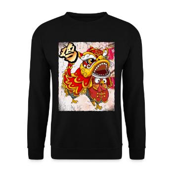 Jahr Des Hahns Mondneujahrsfest Chinesisches - Unisex Pullover - Schwarz - Vorne - Alina (178cm) & Michal (187cm)