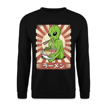ramen alien noodle soup ramen - Unisex Sweatshirt - black - Front - Alina (178cm) & Michal (187cm)