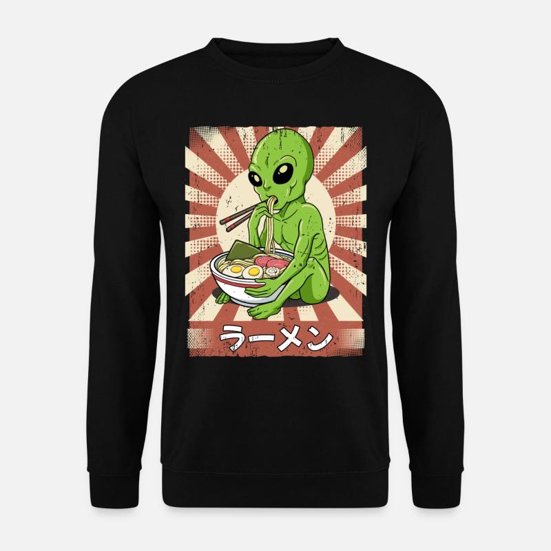 ramen alien noodle soup ramen - Unisex Sweatshirt - black