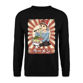 ramen boy noodle soup ramen - Unisex Sweatshirt - black - Front - Alina (178cm) & Michal (187cm)