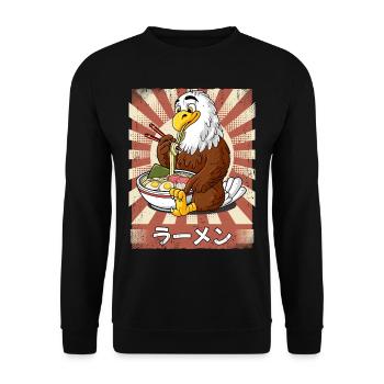 ramen eagle noodle soup ramen - Unisex Sweatshirt - black - Front - Alina (178cm) & Michal (187cm)