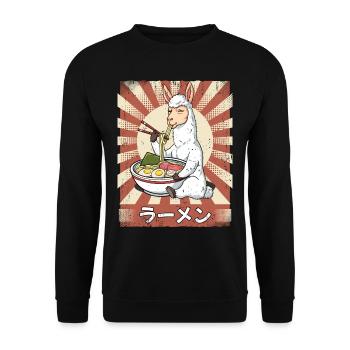 Ramen Alpaca Noodle Soup Ramen - Unisex Sweatshirt - black - Front - Alina (178cm) & Michal (187cm)