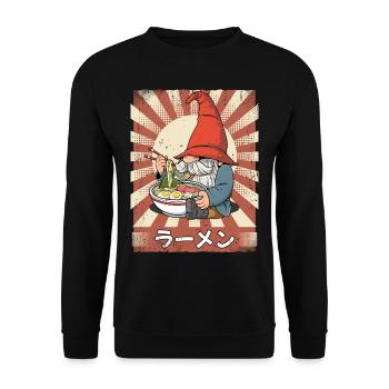 ramen gnome noodle soup ramen - Unisex Sweatshirt - black - Front - Alina (178cm) & Michal (187cm)